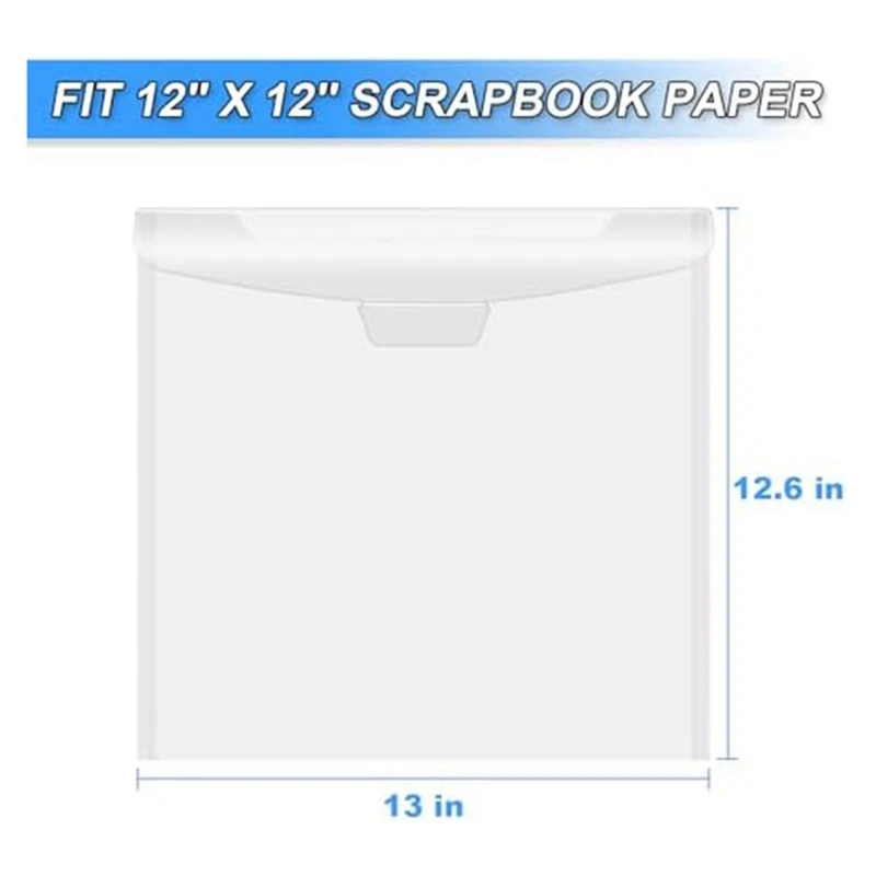 Scrapbook Paper Organizer Scrapbook Storage With Buckle Design, Clear Paper Storage Bag For Storing Scrapbook Paper, Vinyl Paper