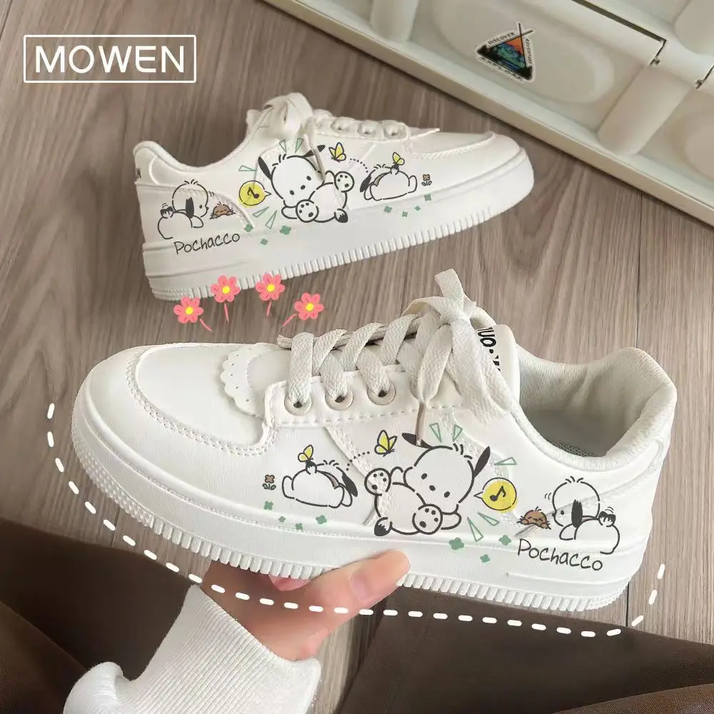 Sanrio Pacha Dog Casual Peripheral Flat Women's Shoes Small Fresh Sneakers Spring and Summer Comfortable and Versatile Students