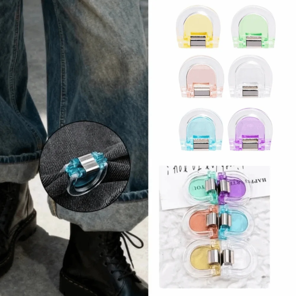 

10Pcs Transparent Book Label Clip Plastic Strong Clip Paper Clips Set Portable Colorful Invisible Leg Shortening Clip Office Use