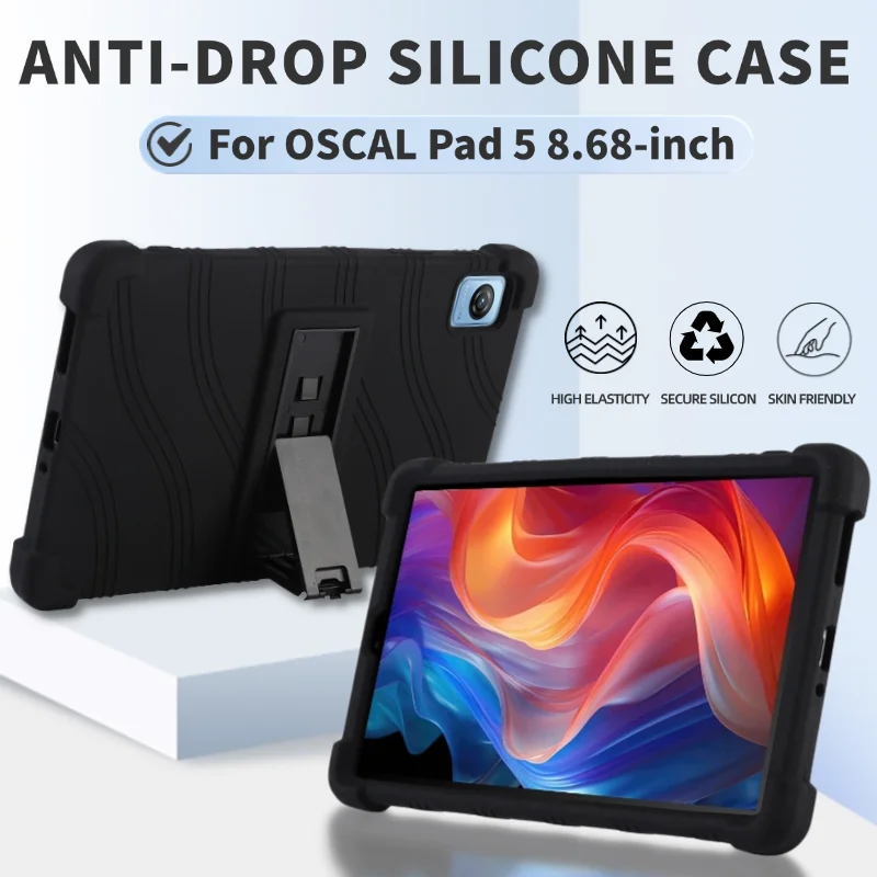 

For OSCAL Pad 5 Tablet 8.68 inch Shockproof Cover Teclast Android 14 Tablet Soft Silicon Stand Protective Shell