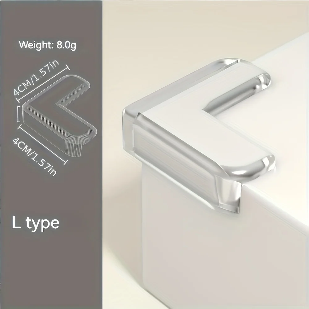 Set angolare anticollisione in silicone trasparente da 20 pezzi per prese di corrente e protezione dei bordi dei mobili