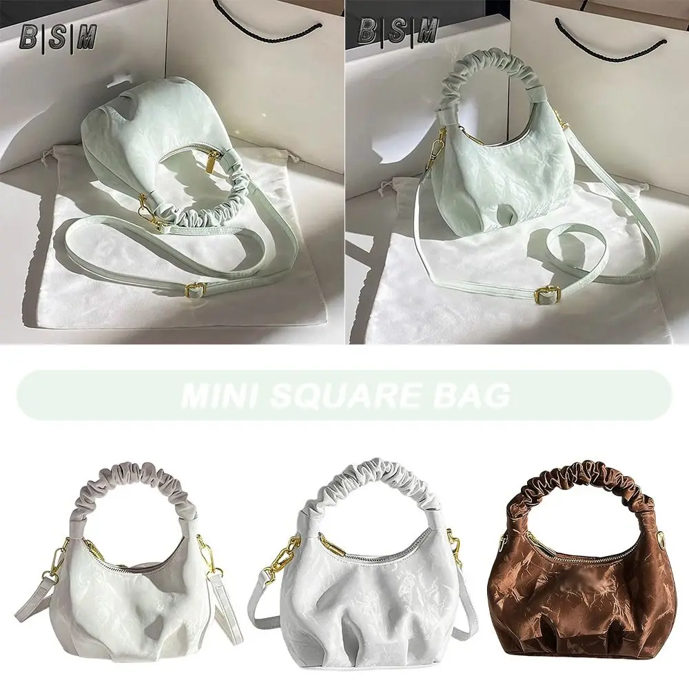 

Новая вместительная сумка через плечо с плиссированным дизайном в форме облака, на молнии, с подкладкой из полиэстера, в уличном стиле