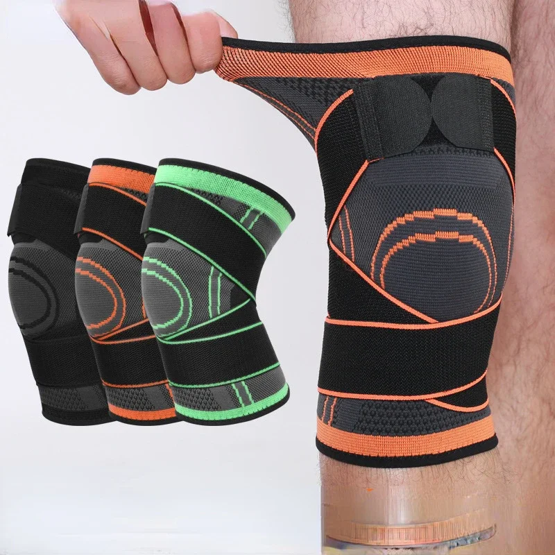 1PC Sports Kneepad Men Pressurized Elastic Knee Pads Support Fitness Gear Basketball Volleyball Brace Protector