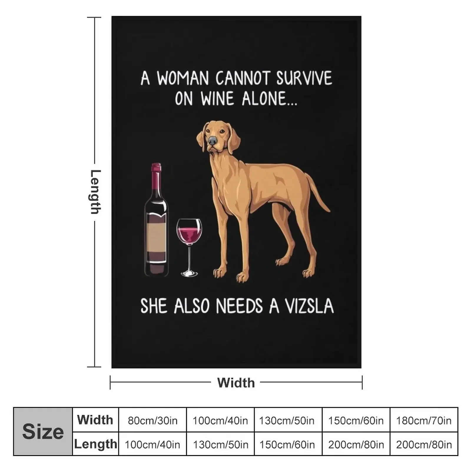 Vizsla and wine Funny dog Throw Blanket Hair Picnic For Decorative Sofa Bed linens Blankets