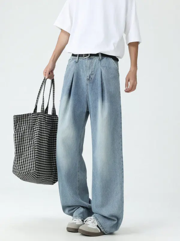 

Мужские джинсы American Waed: летние, повседневные, широкие, свободные, прямые, длиной в пол, из денима, в трендовом стиле Cleanfit