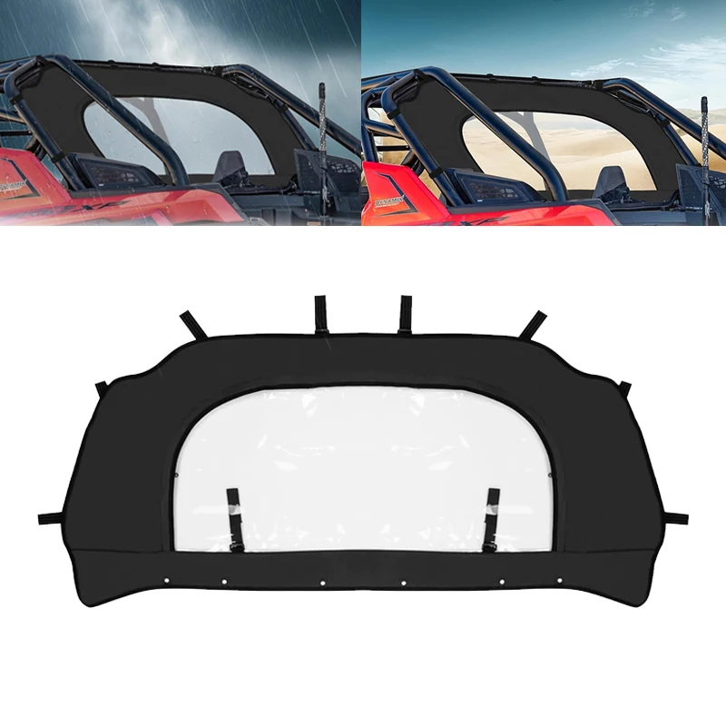 

For RZR PRO XP/Turbo R 2020-2024 UTV Rear Windshield Waterproof Easy Installation for Polaris Pro XP PVC Back Windscreen