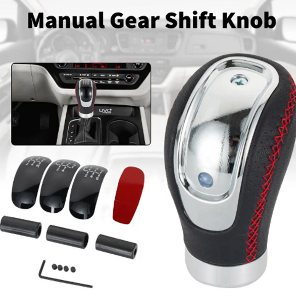 Speed Universal R PU Leather Gear Shift Knob Manual Car Gear Stick Head Shift Replacement Knob Modified Shift Head