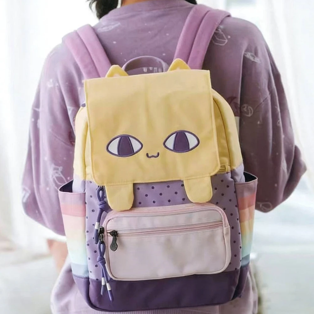 Game Omori Big Yellow Cat Cospaly Bag Students Shoulder Bags Plush Travel Backpack Unisex Cute Cartoon Handbag Prop