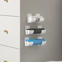 Adjustable Self-adhesive Kitchen Storage Shelf, Plastic Wall Storage Shelf for Plastic Wrap, Aluminum Foil, Towels and Bags