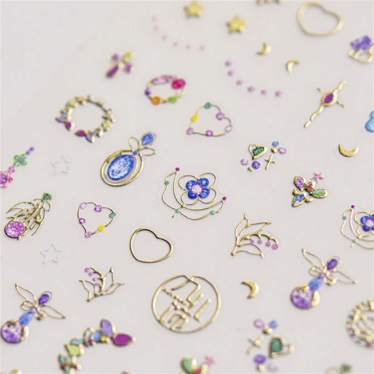 1 stücke 5d Bronzing Kawaii Nail Art Charms Aufkleber Luxus Gold Relief Nagel Dekorationen Abziehbilder DIY selbst klebende Slider Zubehör