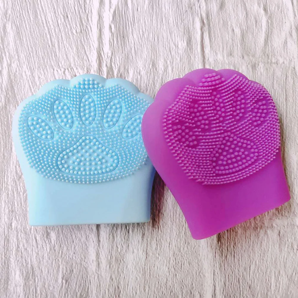 แปรงทำความสะอาดผิวหน้าซิลิโคนรูปอุ้งเท้าแมว แบบมือถือ สำหรับดูแลผิวหน้าที่บอบบาง น้ำหนักเบา ป้องกันแบคทีเรีย