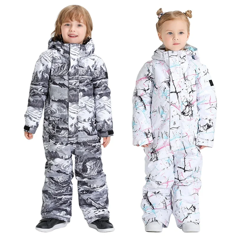 

Thick Warm One Piece Snowsuit Waterproof Girl Children Mountain Jumpsuit Outdoor Ski Baby Boy SportOveralls Kids Clothes