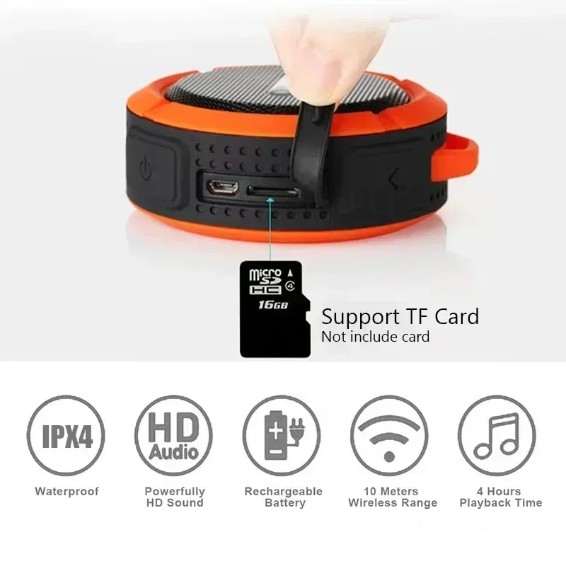 

outdoor suction cup Portable Bluetooth speaker mini cspeakerar subwoofer small waterproof wireless hands-free speaker