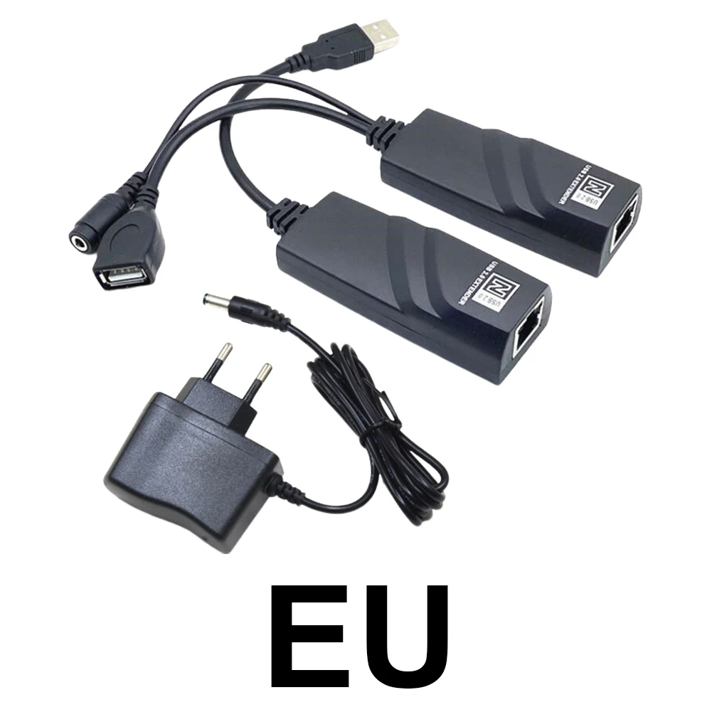 USB Ethernet Extender with Power Adapter USB 2.0 Network Cable Extender To RJ45 Connections Up To 100m for Camera Mouse Keyboard 4