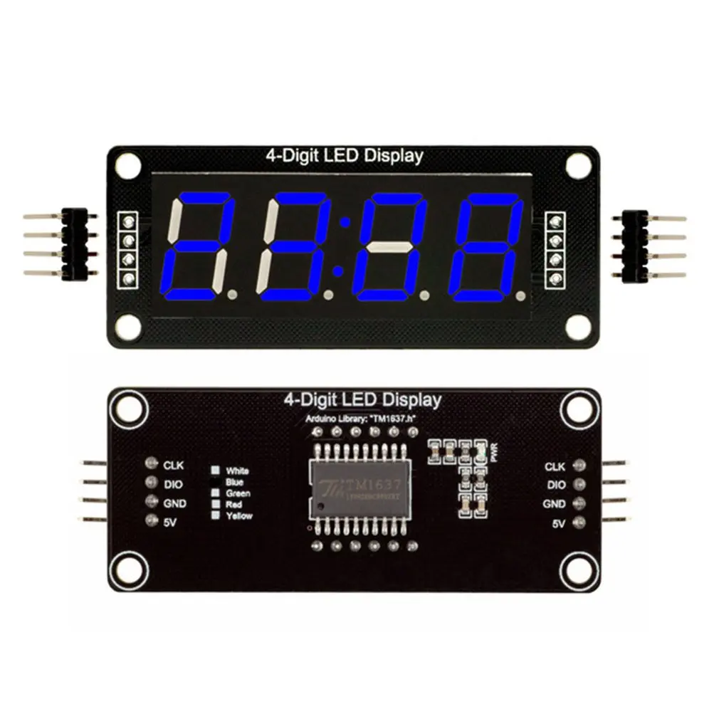 Módulo LED TM1637 de 0,56 polegadas com Display Digital de 4 Dígitos e 8 Segmentos para Arduino - Cores Vermelho, Verde, Azul e Branco - Dropshipping