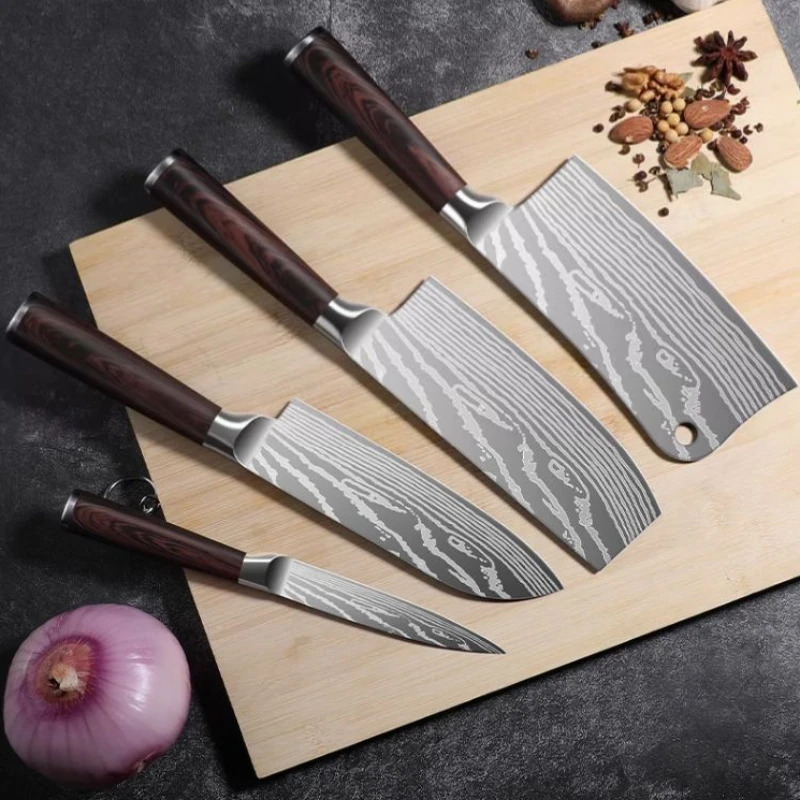 Damascus fruit knife, household sharp high-end melon and fruit knife, eating fruit combination set small knife