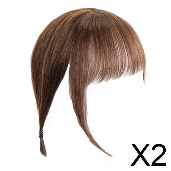 

2x Invisible Clip in Bangs Hairpiece for Daily And Party Use