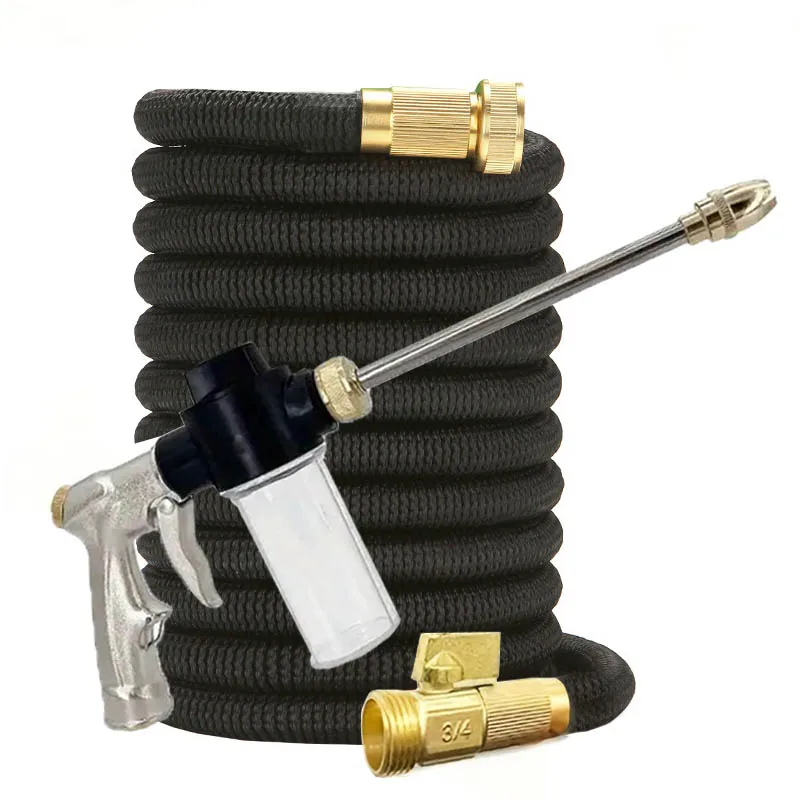 

Новый расширяемый садовый шланг высокого давления с распылителем для автомойки и полива на открытом воздухе