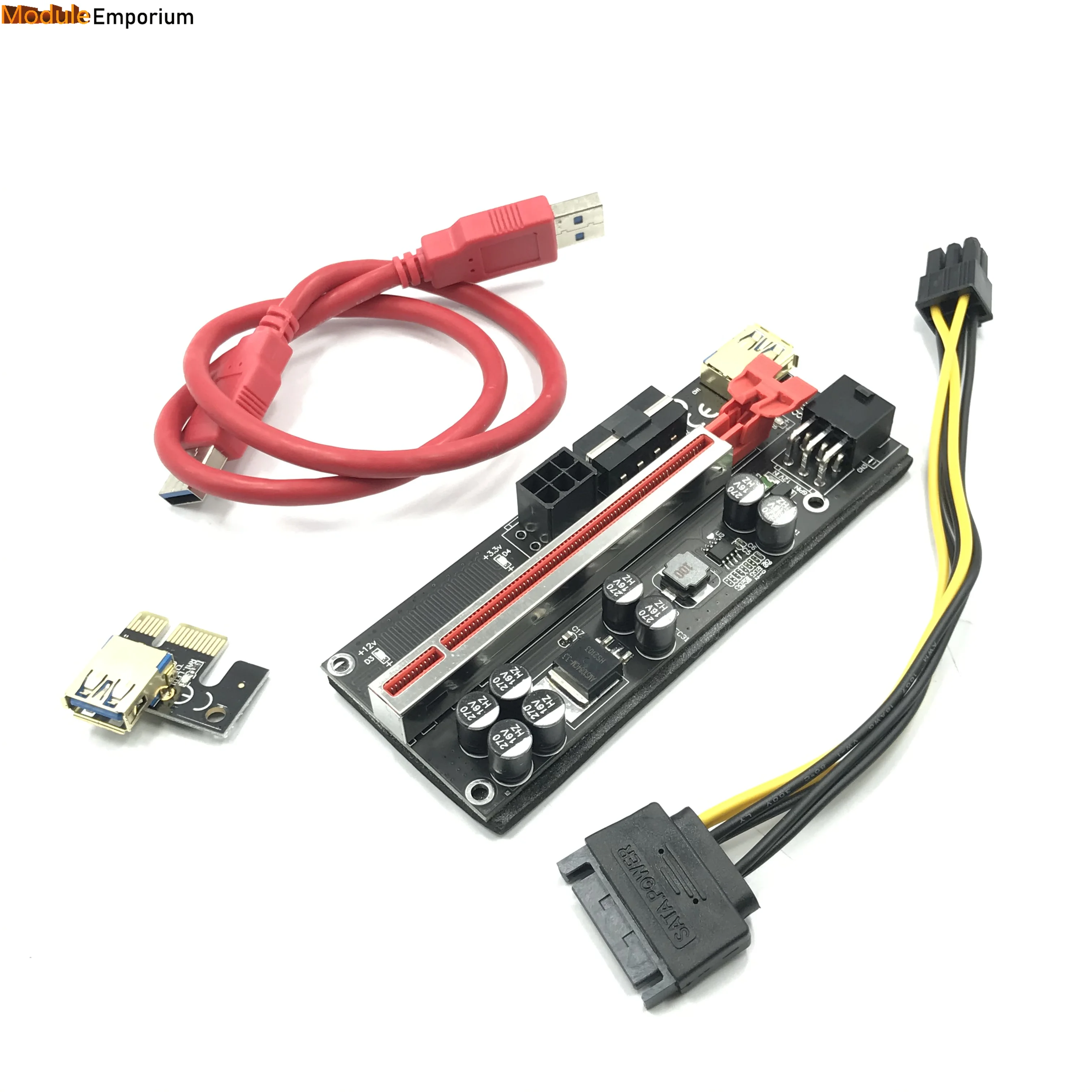 009s plus 8 Capacitors PCI-E 1X to 16X 2021 Newest LER raiser Riser Card Extender PCI Express Adapter USB 3.0 Cable Power