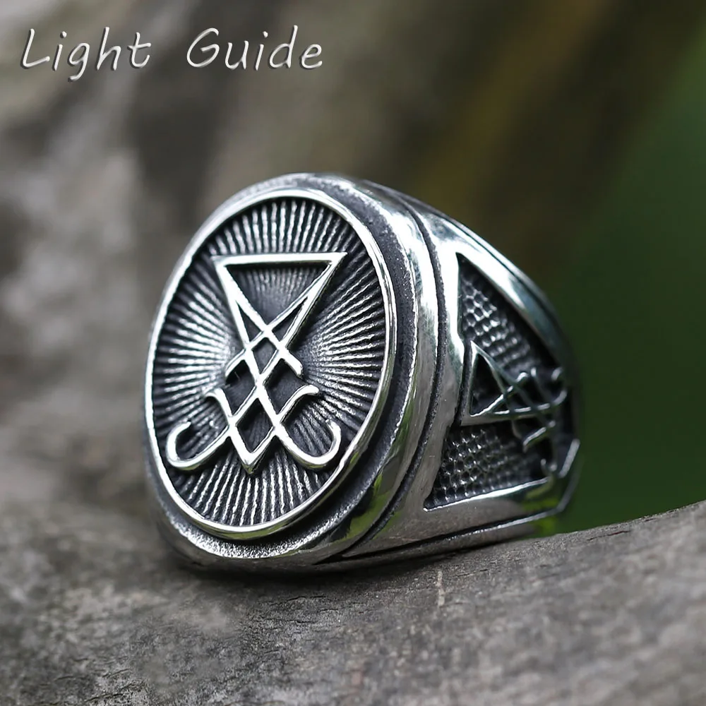 2022 NEW Men's 316L stainless-steel rings Vintage Lucifer Satan RING for teens Witchcraft Wicca Jewelry Gift free shipping