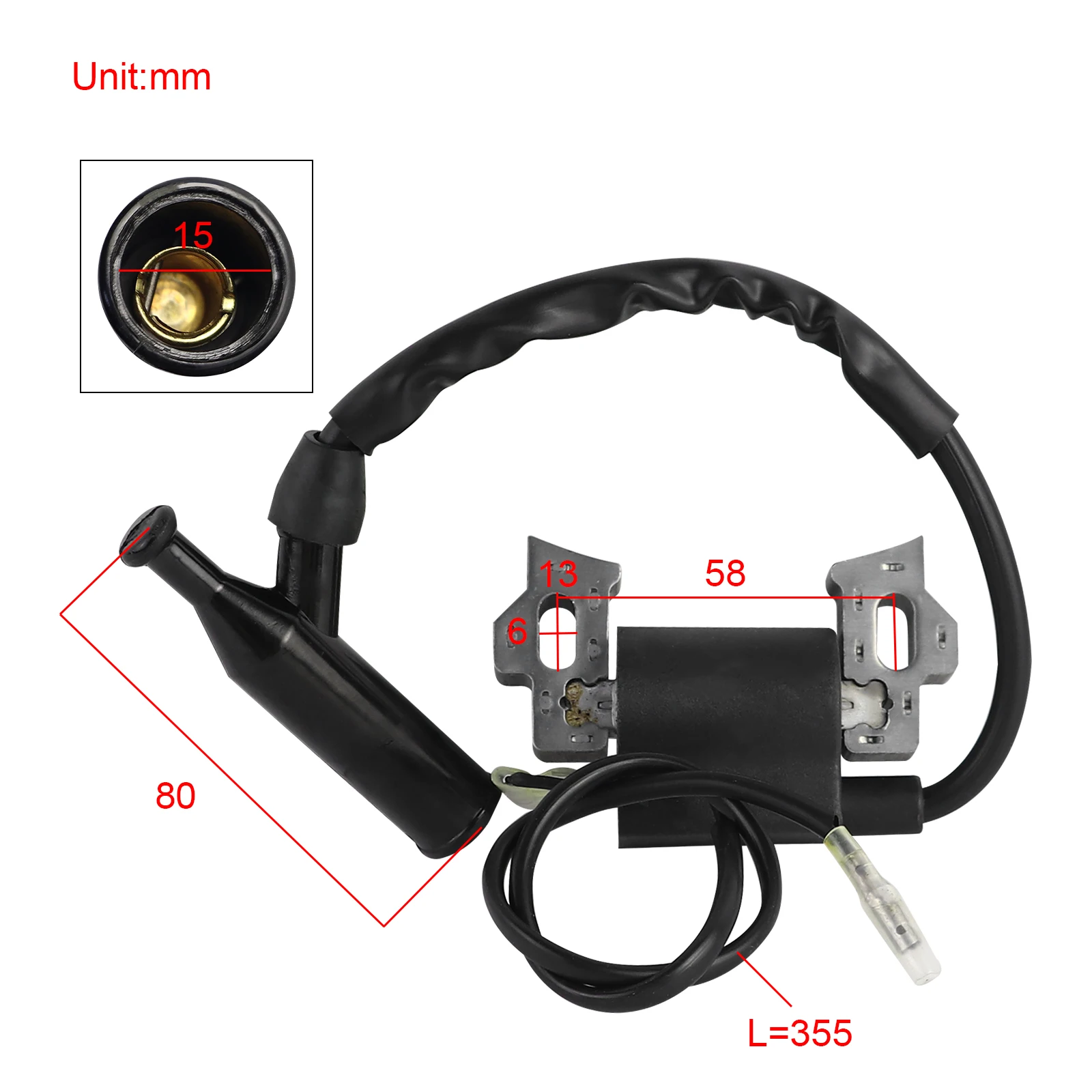 Ignition Coil for Honda GX110 GX120 GX140 GX160 GX200 5.5hp 6.5hp Engine Generator Lawn Mower Motor 30500-ZE1-073