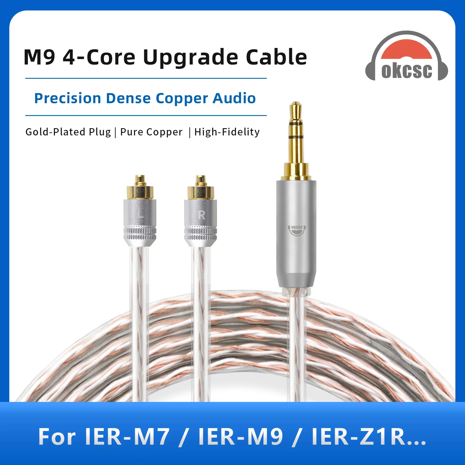 OKCSC Standard Balanced Earphone Cable for SONY IER-M7 IER-M9 IER