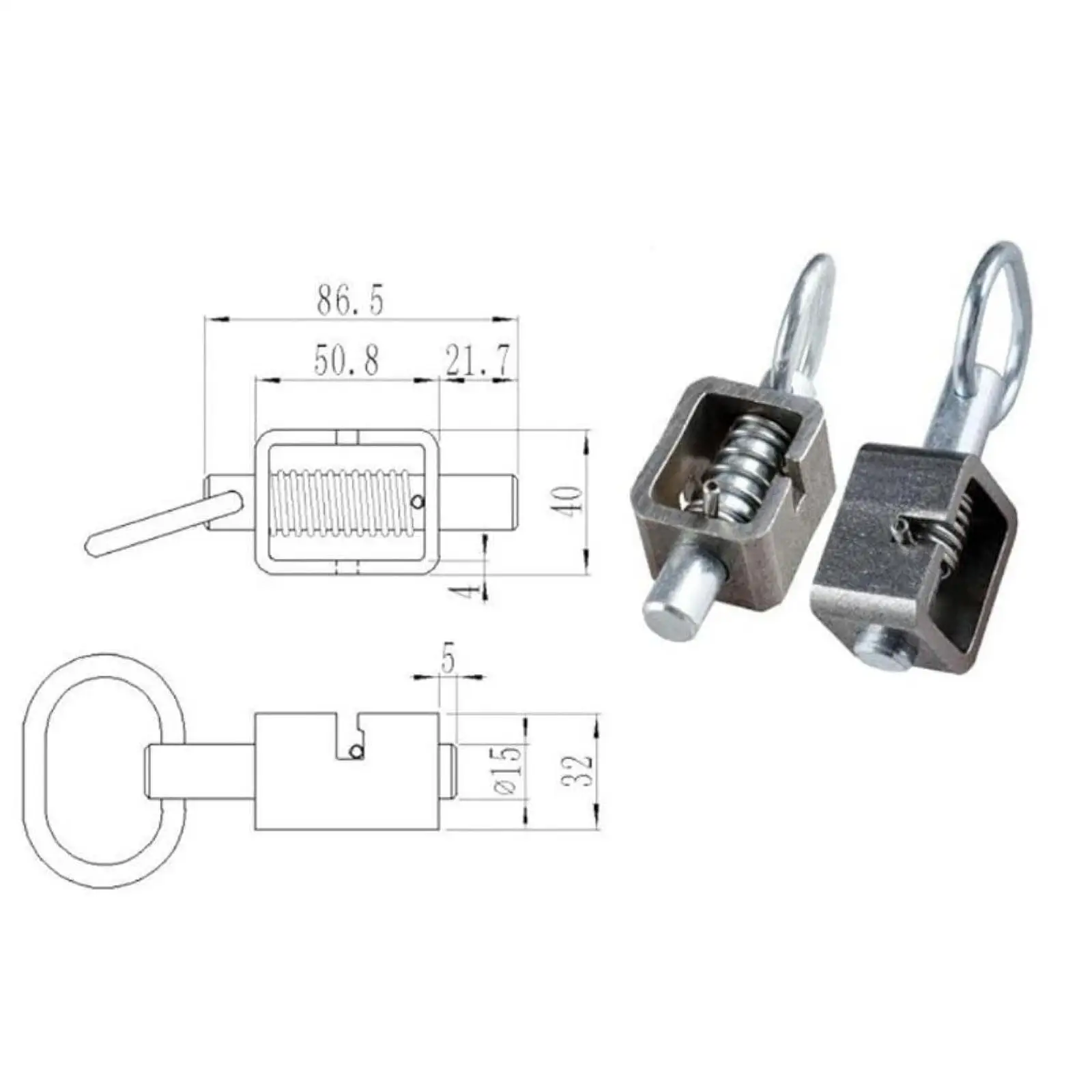Universal Trailer Latch Steel Weld on 5 8 Inch Spring Loaded Bolt Compact Secure Gate Lock for Trailers