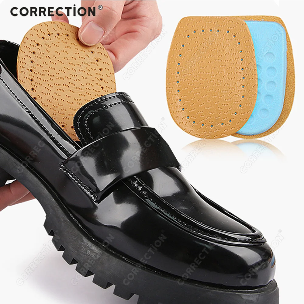 Heel Cushion Inserts Sole Leather Increase Insole Latex Heel Pads For High Heels Cowskin Shoes Pad Foot Pain Relief man women