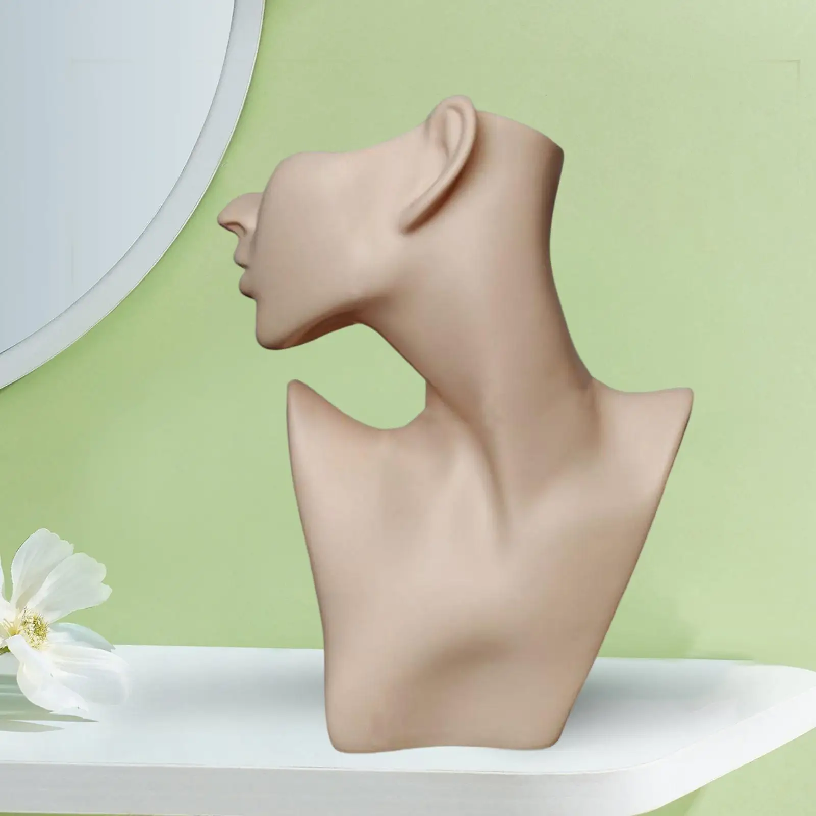 

Necklace Jewelry Display Female Model Head Bust Holder Organizer for Earring
