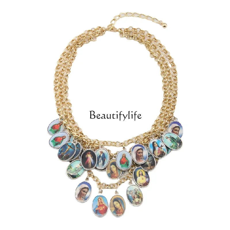 

Vintage portrait multi-layer jewelry women's accessories