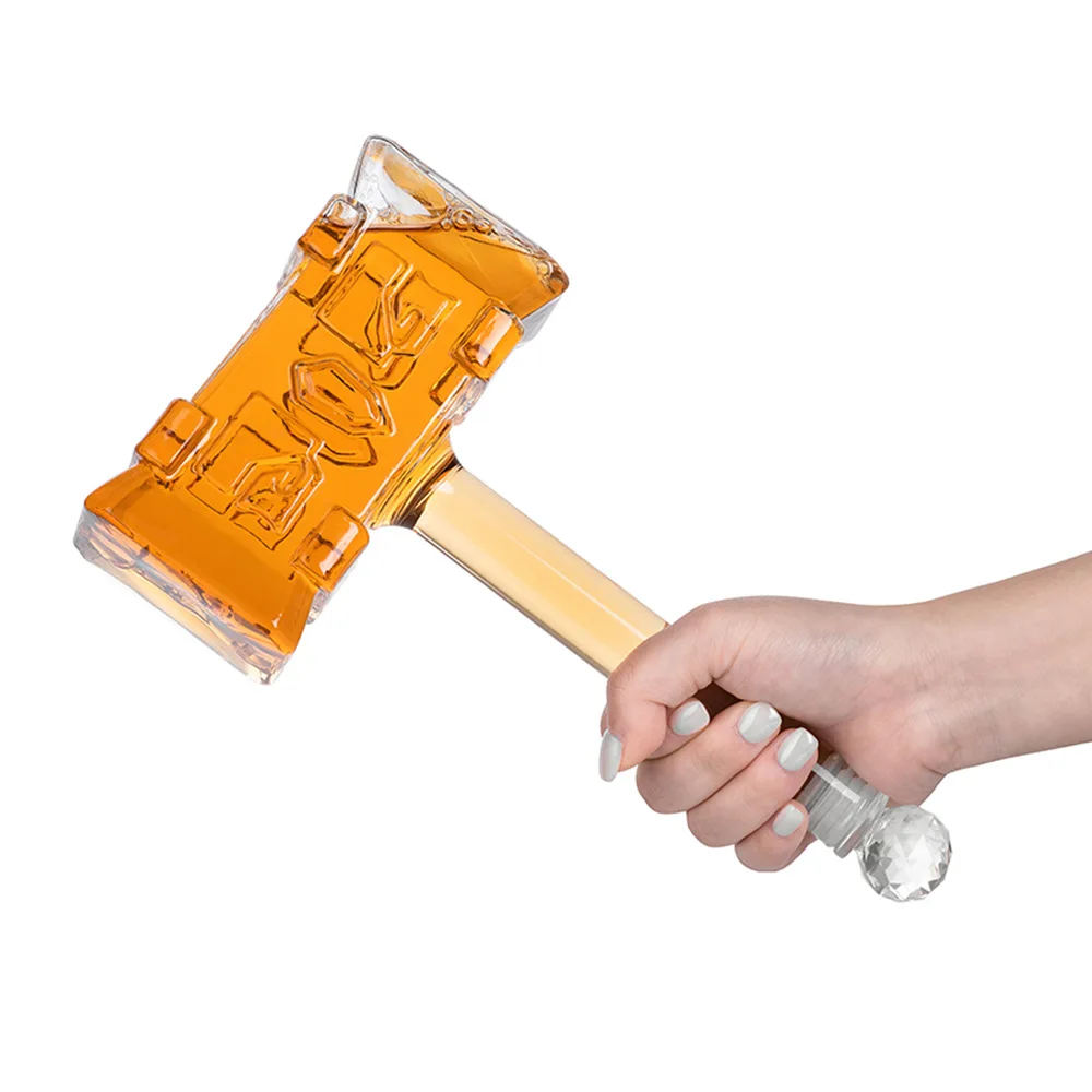 Premium 3D Hammer Shaped Whiskey Bottle - Stylish, Durable Craftsmanship, Ideal for Celebrations, Home Decor & Unique Gift Momen