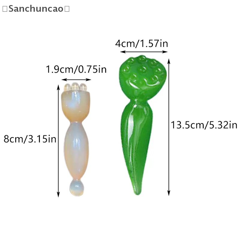 

〔San〕Face Massage Tools Eyes Acupunctur Point Pen Gua Sha Face Skin Care Massager Sticks Lotus Seedpod Shape Facial Lifting