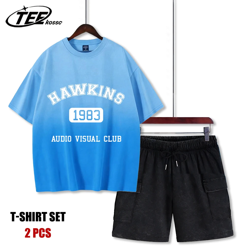 

Hawkins 1983 Audio Visual Club Tie-Dye Mans Tee Shirts Sport Casual T Shirt Summer Fashion Clothing Unisex Cotton Short Set