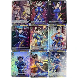 9Pcs/set Diy Self Made Mai Shiranui Chun-Li Ws Collection Card Refraction Color Flash Hot Stamping Anime Cards Gift Toys