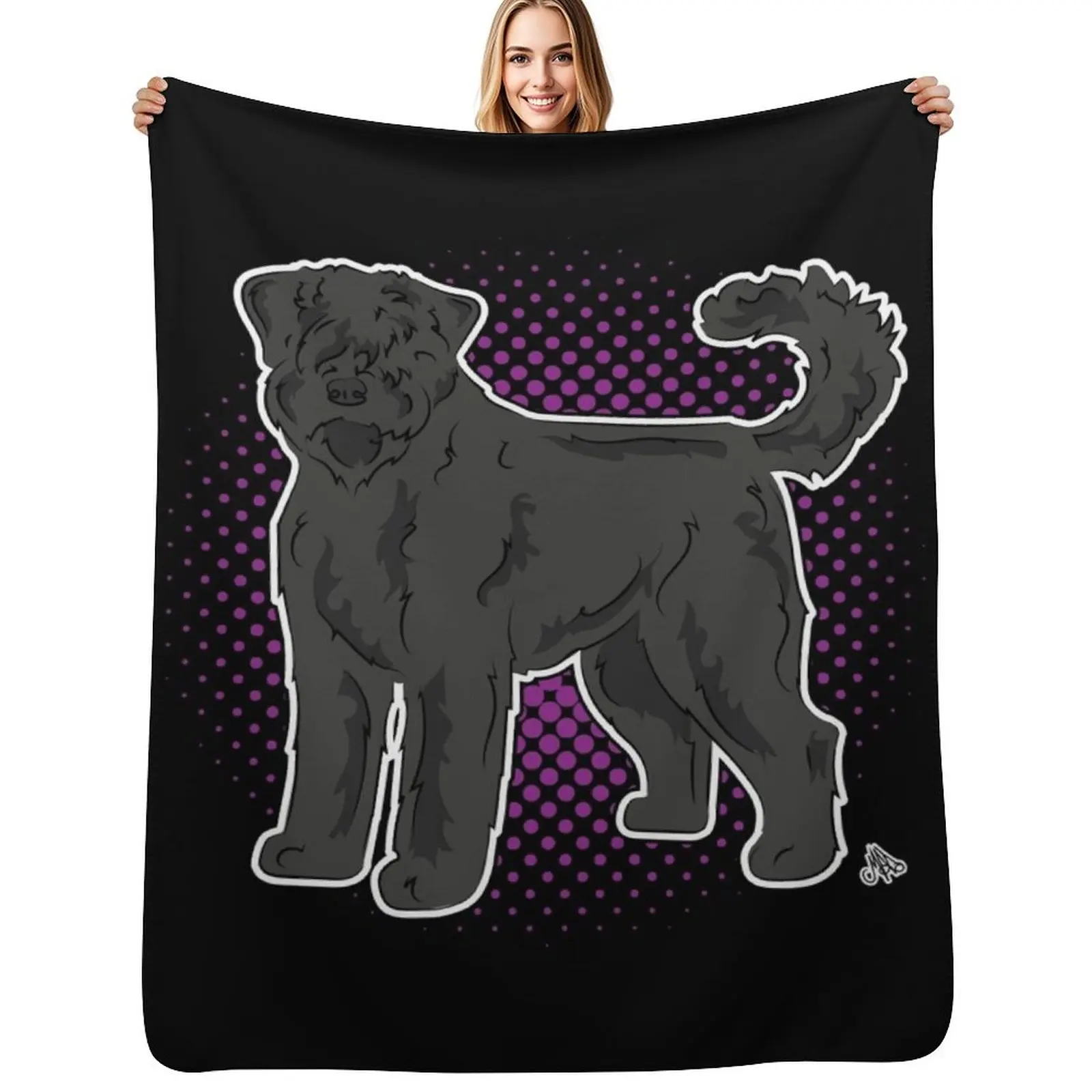 

Bouvier des Flandres COMIC style Throw Blanket Cozy Throw Blanket Birthday Gift for Him Her
