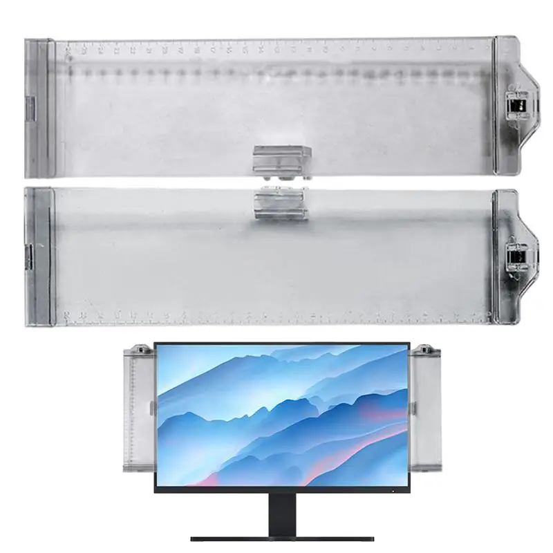 

Computer Monitor Memo Board Computer Side Panel 2PCS Computer Side Panel Stable Transparent Computer Monitor Message Board With