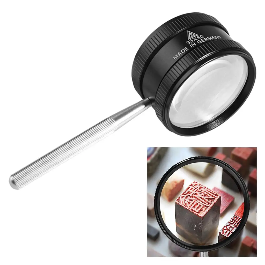 5'' Handheld 35X Magnifying Glass for Seniors Reading Electronics Hobbies Crafts