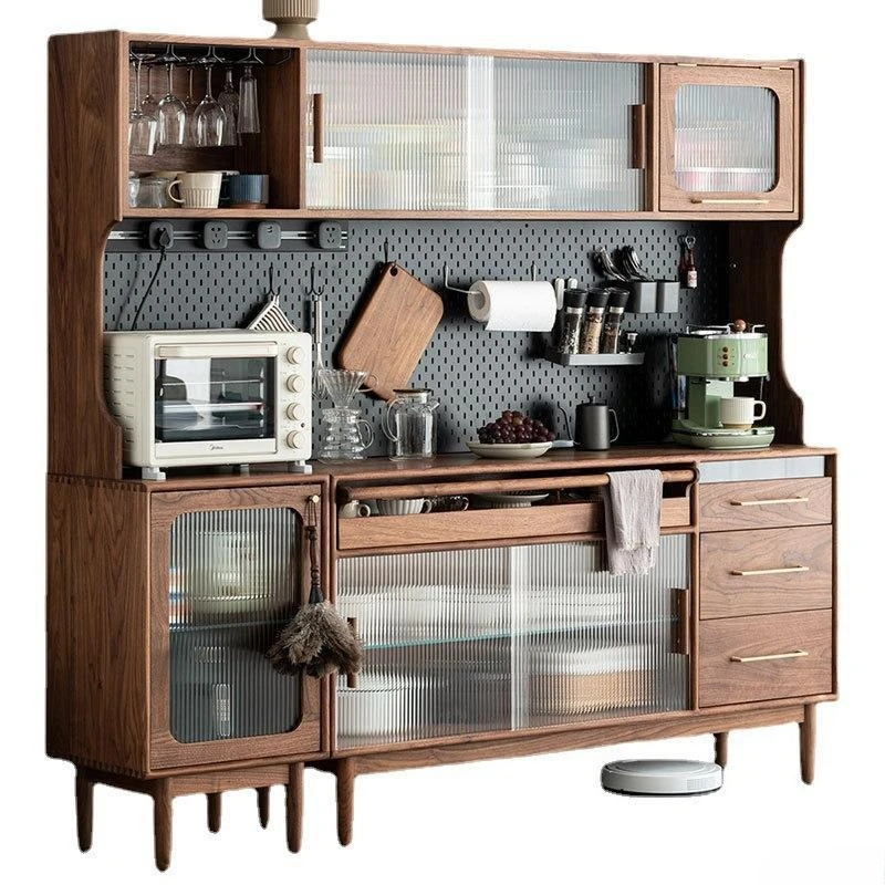 

North American black walnut solid wood dining side cabinet simple cherry wood log