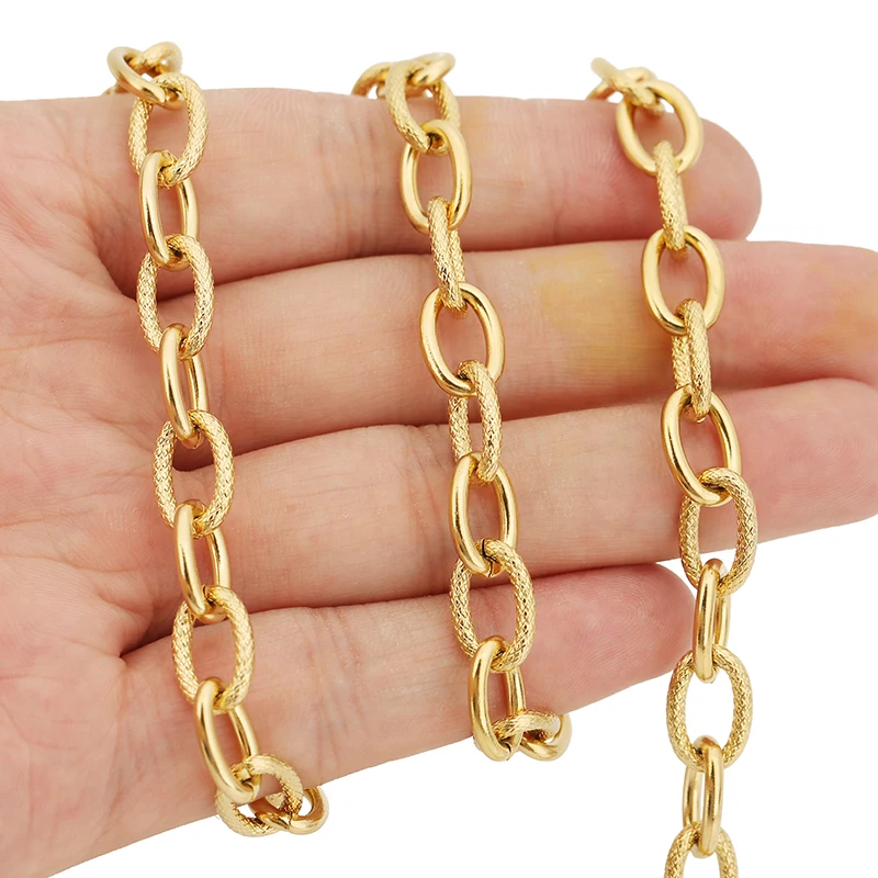 

1 Meter Stainless Steel Large Heavy Chunky Hip Hop Punk Link Gold Color Chains DIY Jewelry Materials Handmade Necklace Bracelet