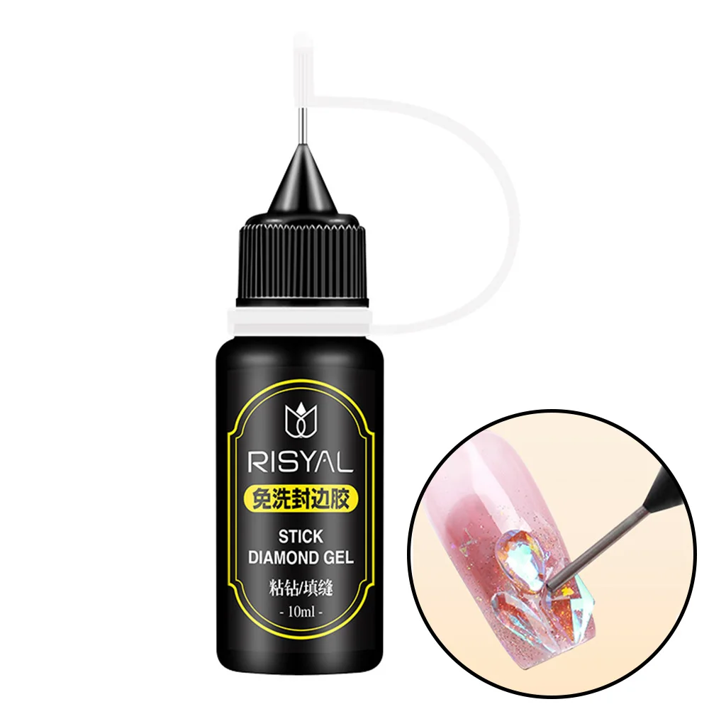 Nail Rhinestone Glue，3D Gel Strong Adhesive for Nail Charms Gems Jewelry Nail Art DIY Manicure Cured UV LED