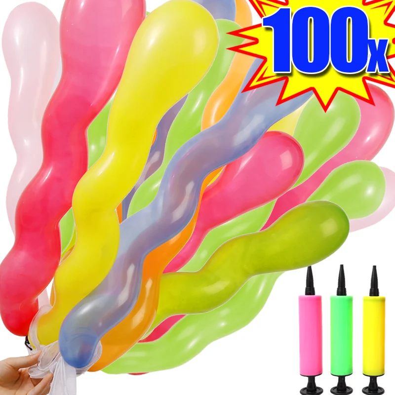 100PCS Screw Twisted Balloons Latex Long Decor Balloon Theme Activity Birthday Party Wedding Holiday Festive Decoration Supplies