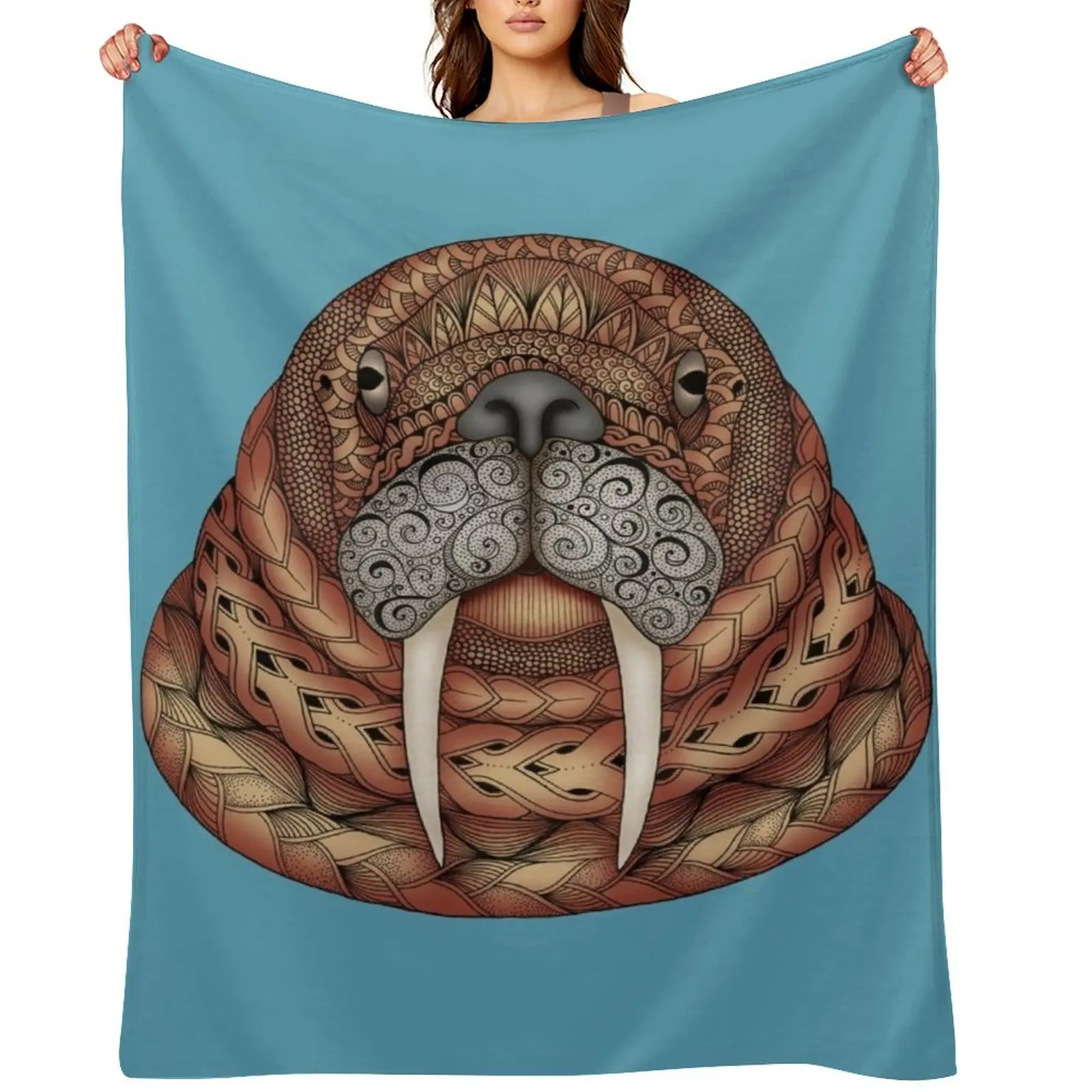

Walrus Throw Blanket Custom Beach Multi-Purpose Extra Large Throw Blankets