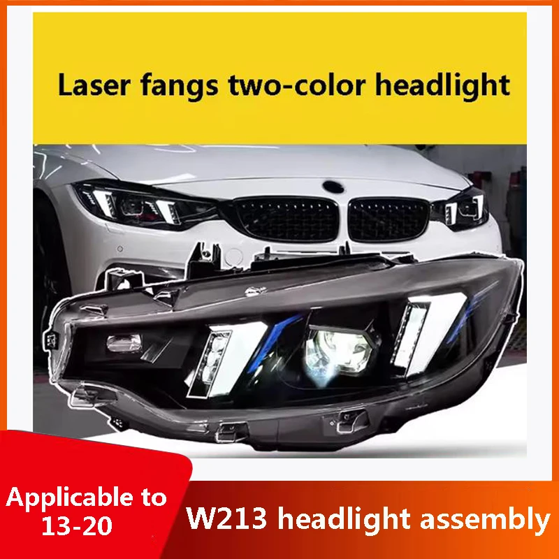 It is suitable for 13-20 BMW 4 Series Headlight Assemblies F32 to change the direction of laser fangs two-color headlights dayti