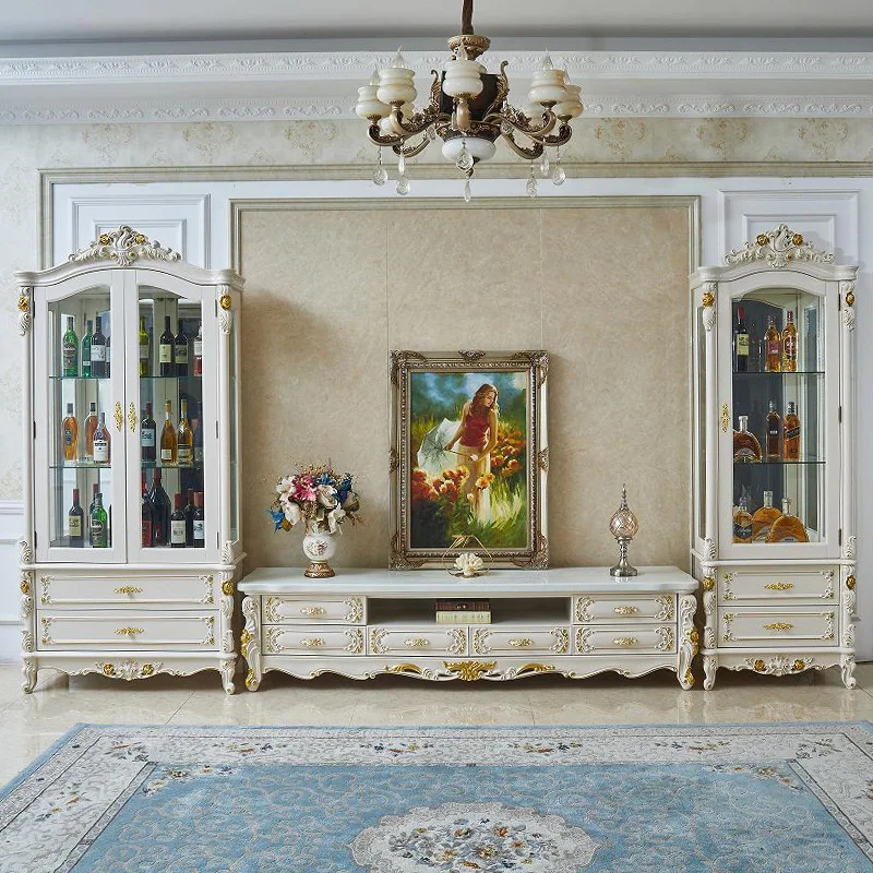 Household single and double door restaurant white glass storage display cabinet TV side cabinet