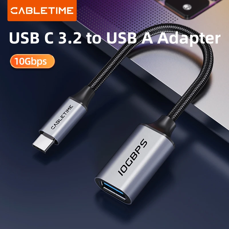 Cabletime USB C OTG Cable USB C Male To USB Female Adapter 10 GBPS Transmission Fast Charge Cable For Laptop Xiaomi mix 3 Huawei