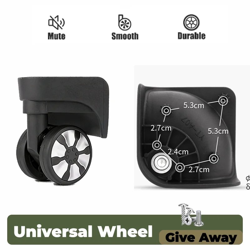 For W263 Ultra-Quiet Shock-Absorbing Luggage Wheels Universal Silent Replacement Wheels For Luggage 360-Degree Rotation