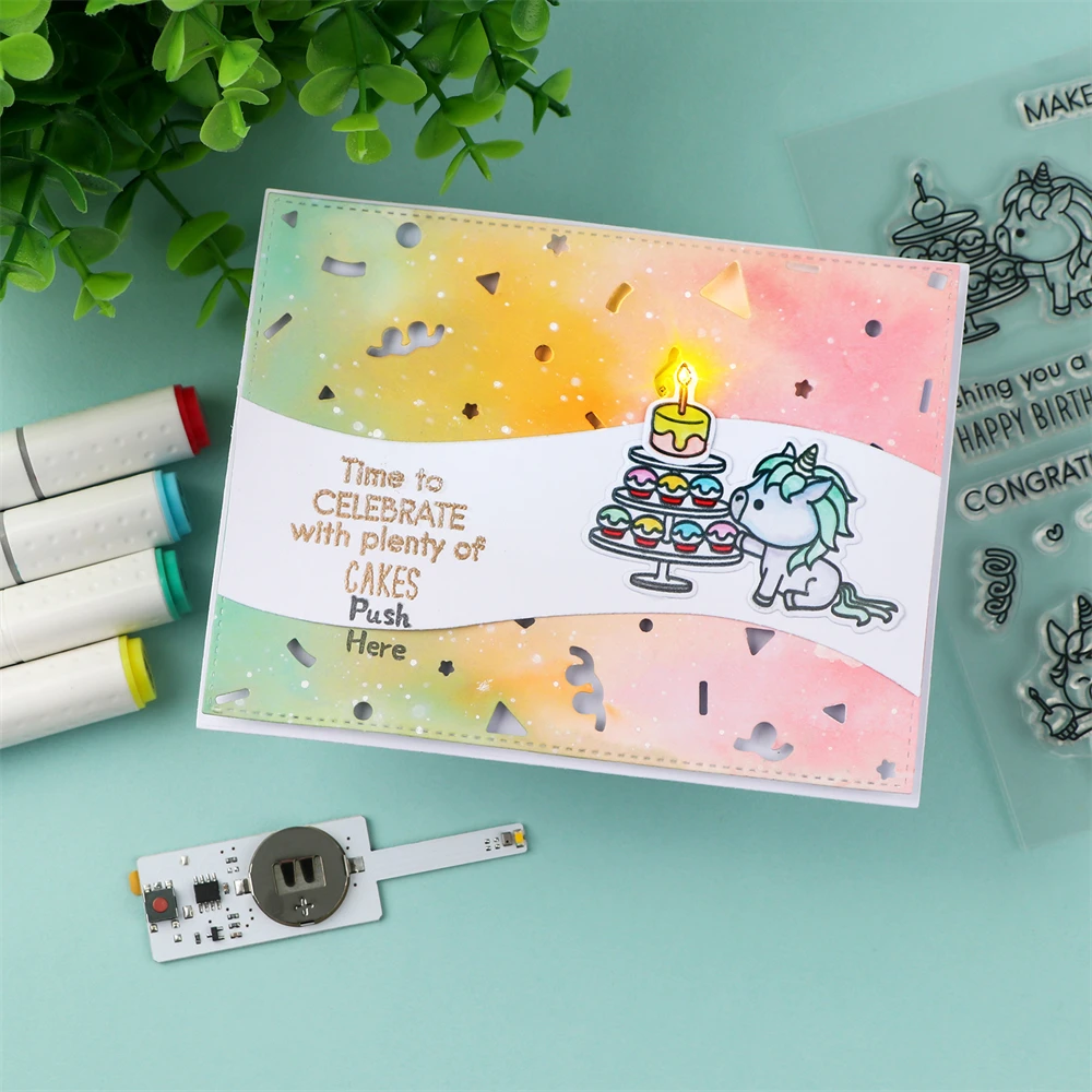 3-6Pcs/set Creative Blow-Out LED Candle Light for Light-Up Birthday Card Perfect for Scrapbook layouts and POP-up Projects Light