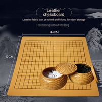 Portable Weiqi Go Game Foldable Leather Chessboard Resin Chessmen Gomoku Board Tabletop Battle Family Entertainment Games Toys