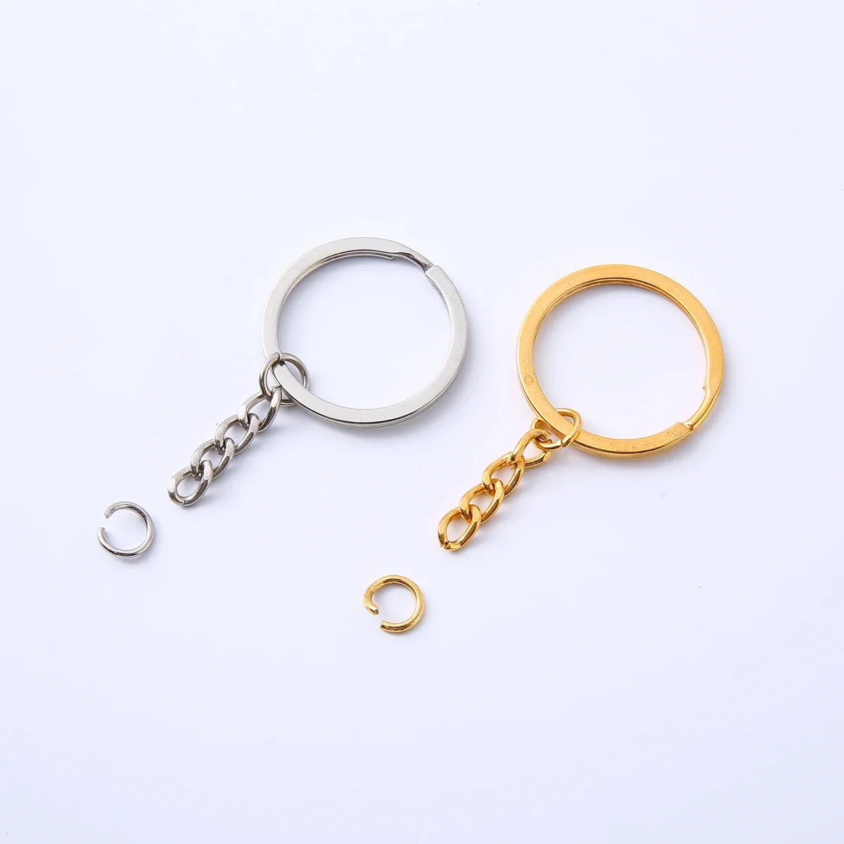 10/20/50/100 pcs/lot Key Ring Key Chain 6 Colors Plated 30mm Round Split Keychain Keyrings Wholesale