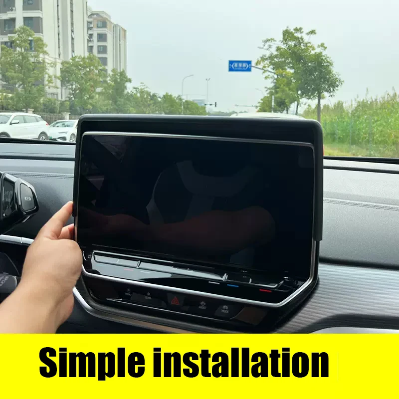 صندوق تخزين خلفي بشاشة ملاحة ، مادة ABS ، صندوق تخزين خلفي لسيارات فولكس فاجن VW ، ID.4 ، ID4 ، تقفيل ، #3